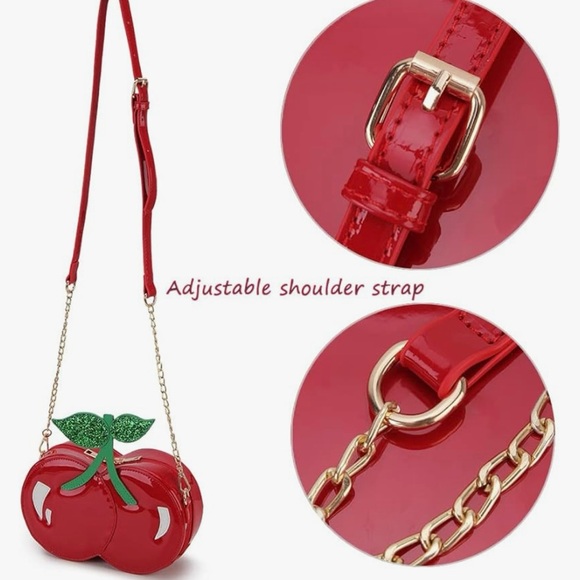 Vibrant Red Cherry Crossbody Bag - Picture 7 of 9